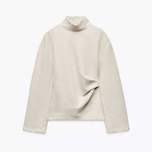 Zara Elegant Cream Turtleneck Sweater